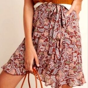 Anthropologie Floral chiffon Skirt S